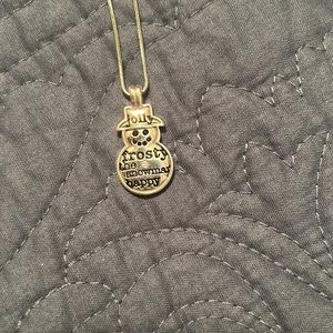 Brighton Snowman Necklace 15”, silver